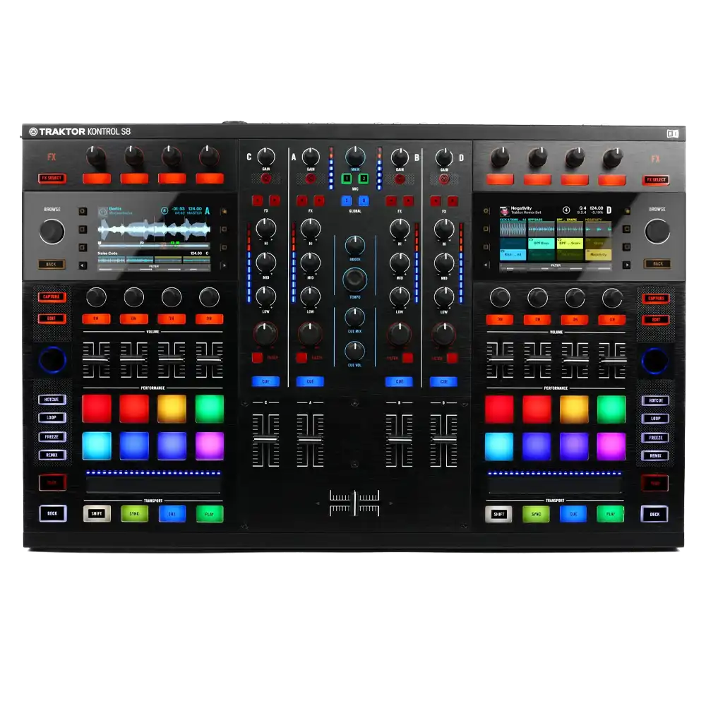 Native Instruments Traktor Control S8 Access premium DJ equipment at FX Rentals in London.